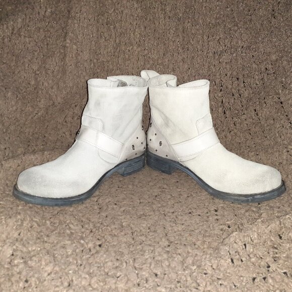 K BY KOOKAI-Distressed Light/Dark Gray Skull Studded Booties-Sz 38-Excellent - Picture 4 of 10